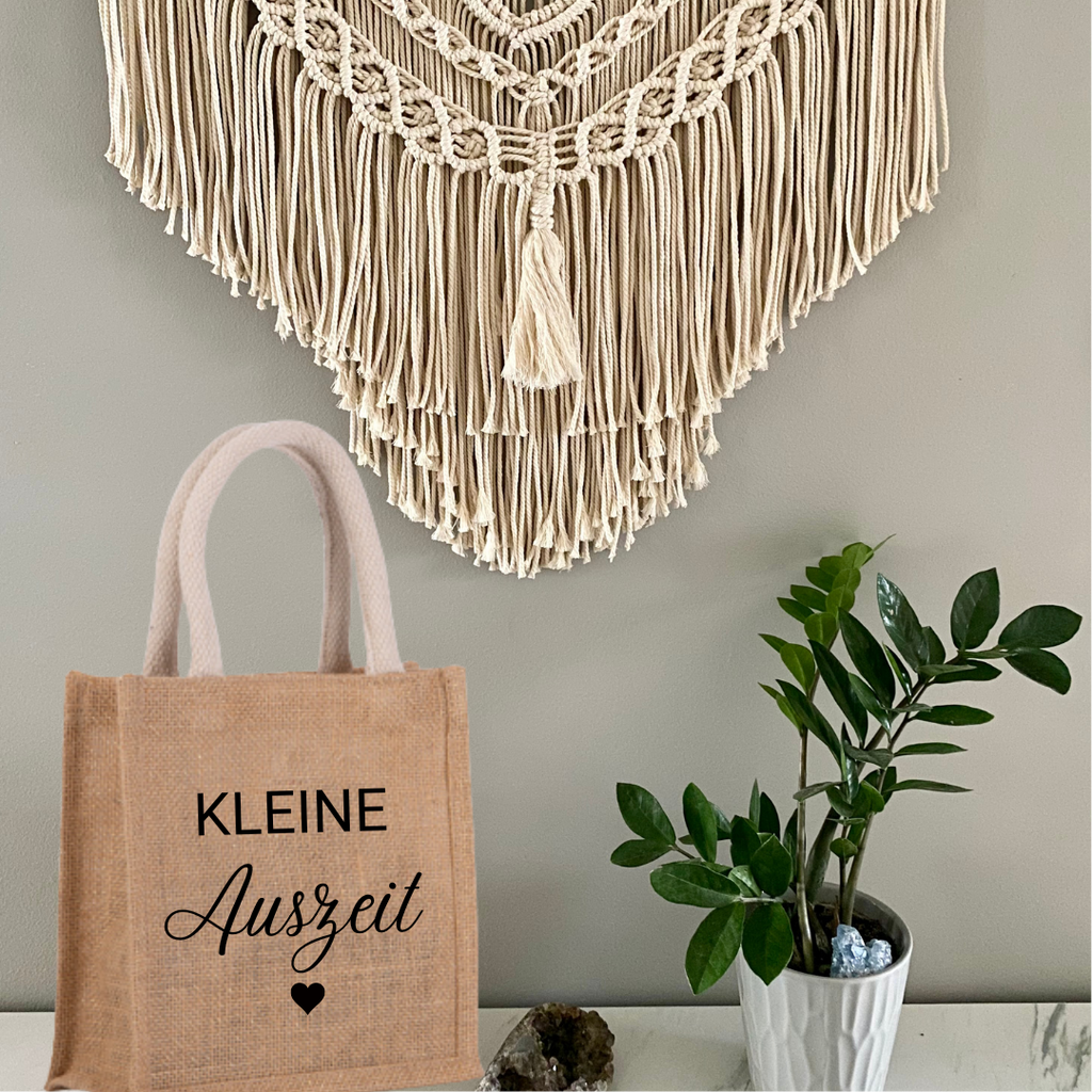 Jutetasche Kleine Auszeit personalisiert Geschenk mit Namen und liebevoller Botschaft