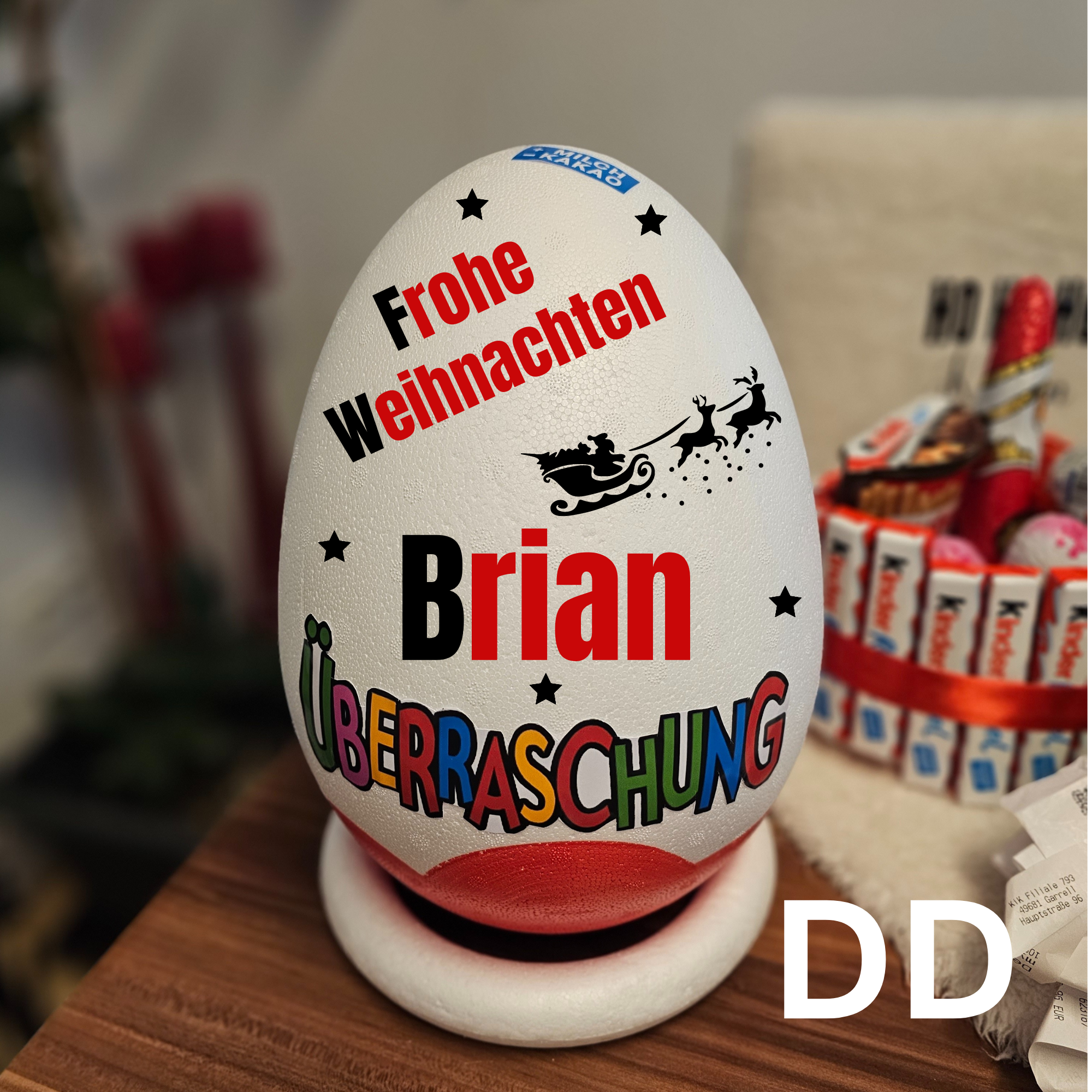Personalisiertes XXL Überraschungsei /XXL Überraschungsei Weihnachten/Personalisiertes Geschenk/Ü-Ei mit Wunschtext/Weihnachtsgeschenk  PoshyGiftbox