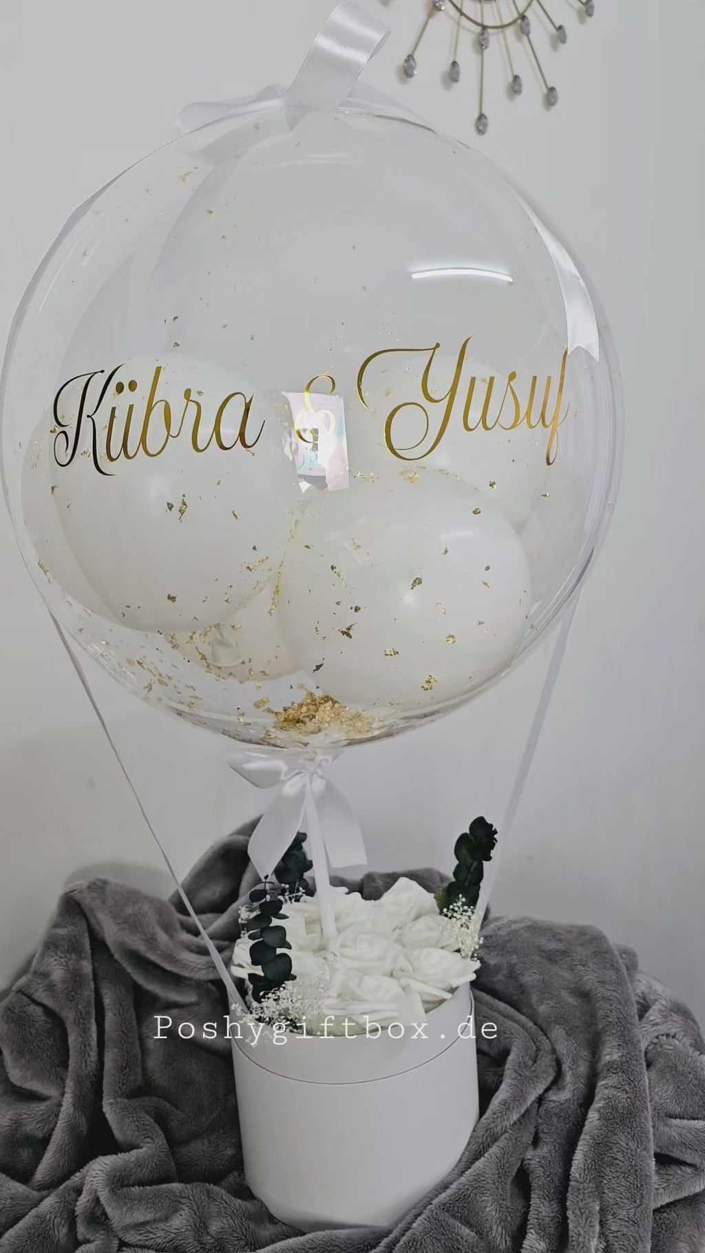 Personalisierte weiße Luftballons für Hochzeit und Geburtstag