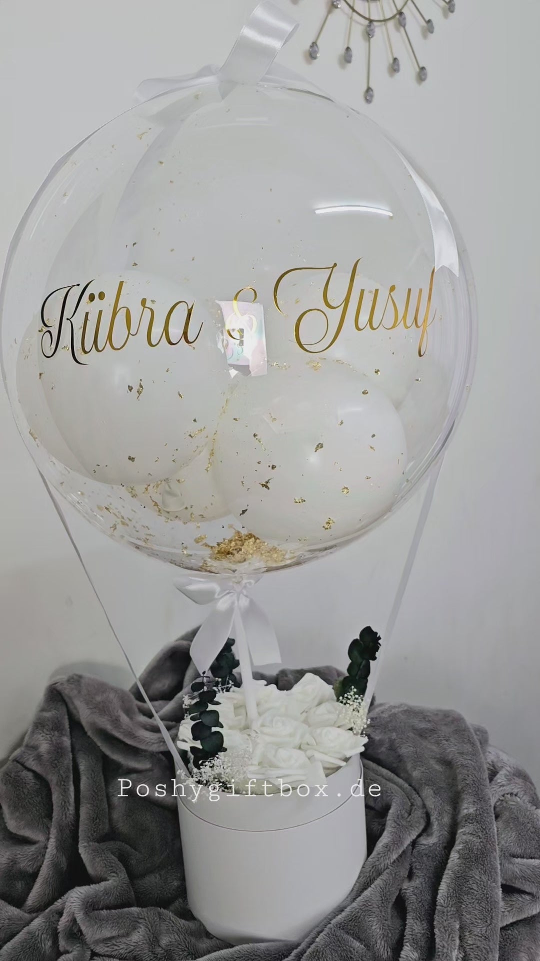 Personalisierte weiße Luftballons für Hochzeit und Geburtstag