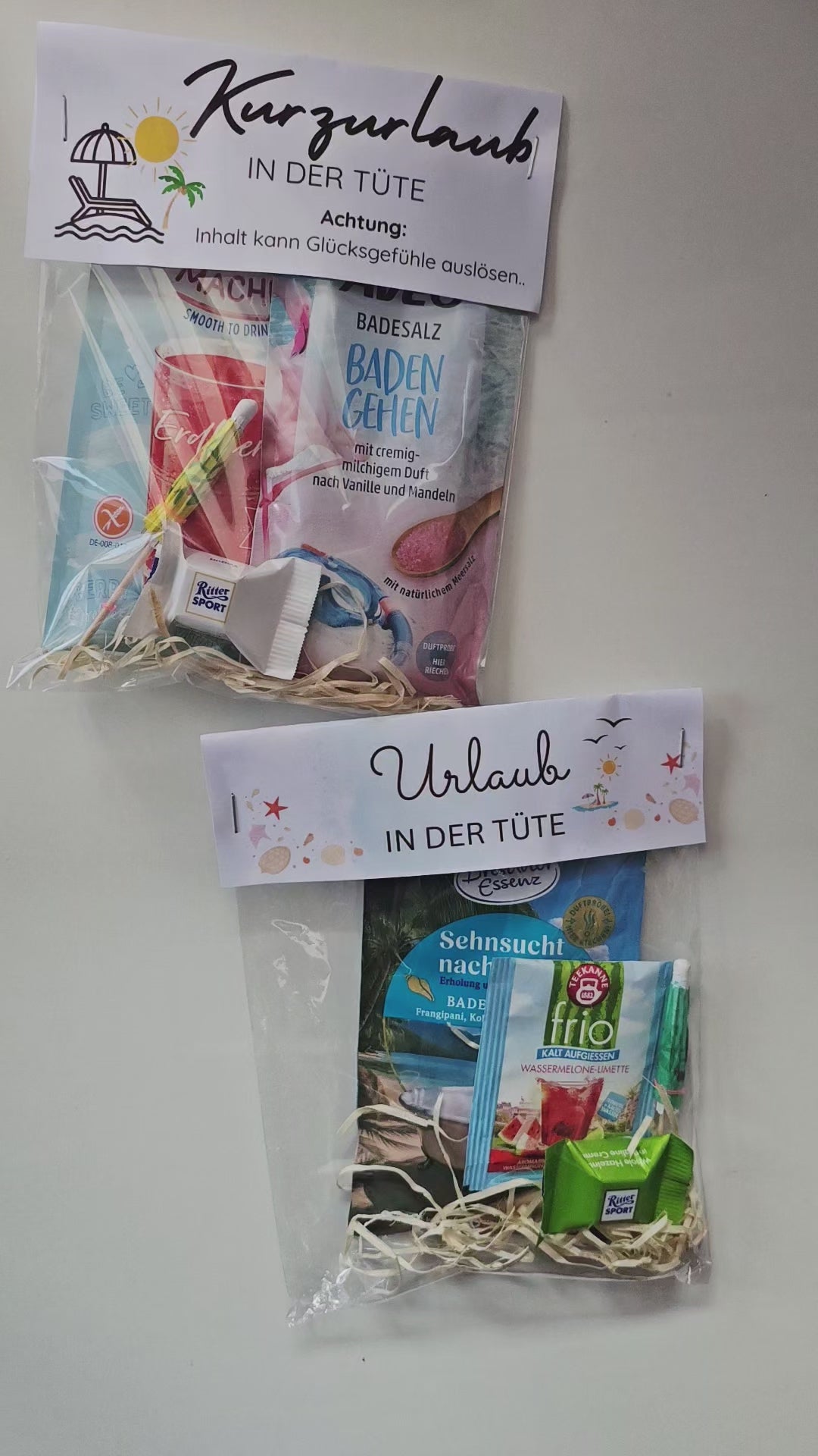 Urlaub in der Tüte kleine Auszeit Geschenkidee für Erholung und Entspannung