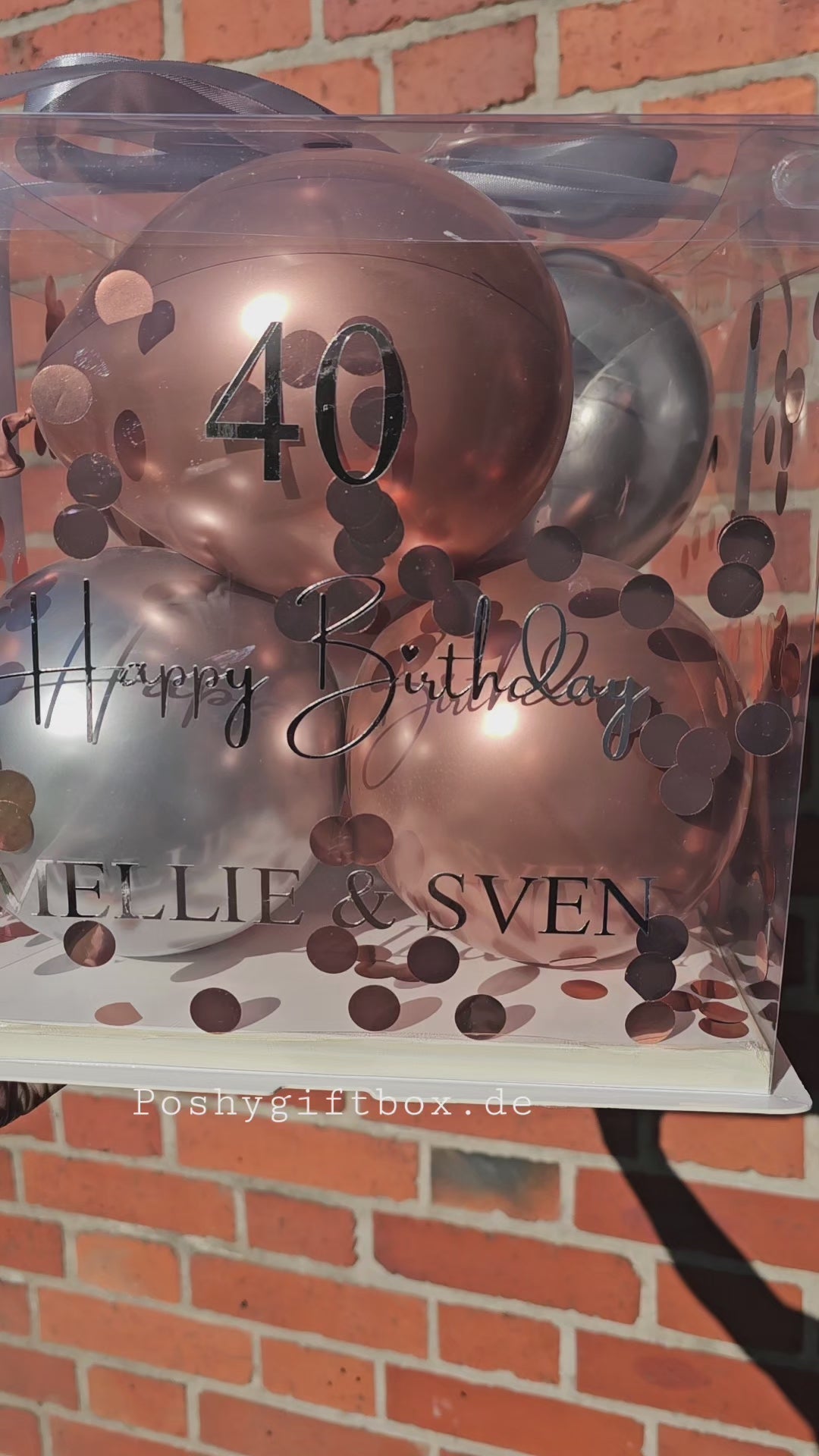 Personalisierte Ballonbox zur Hochzeit mit Geldgeschenk