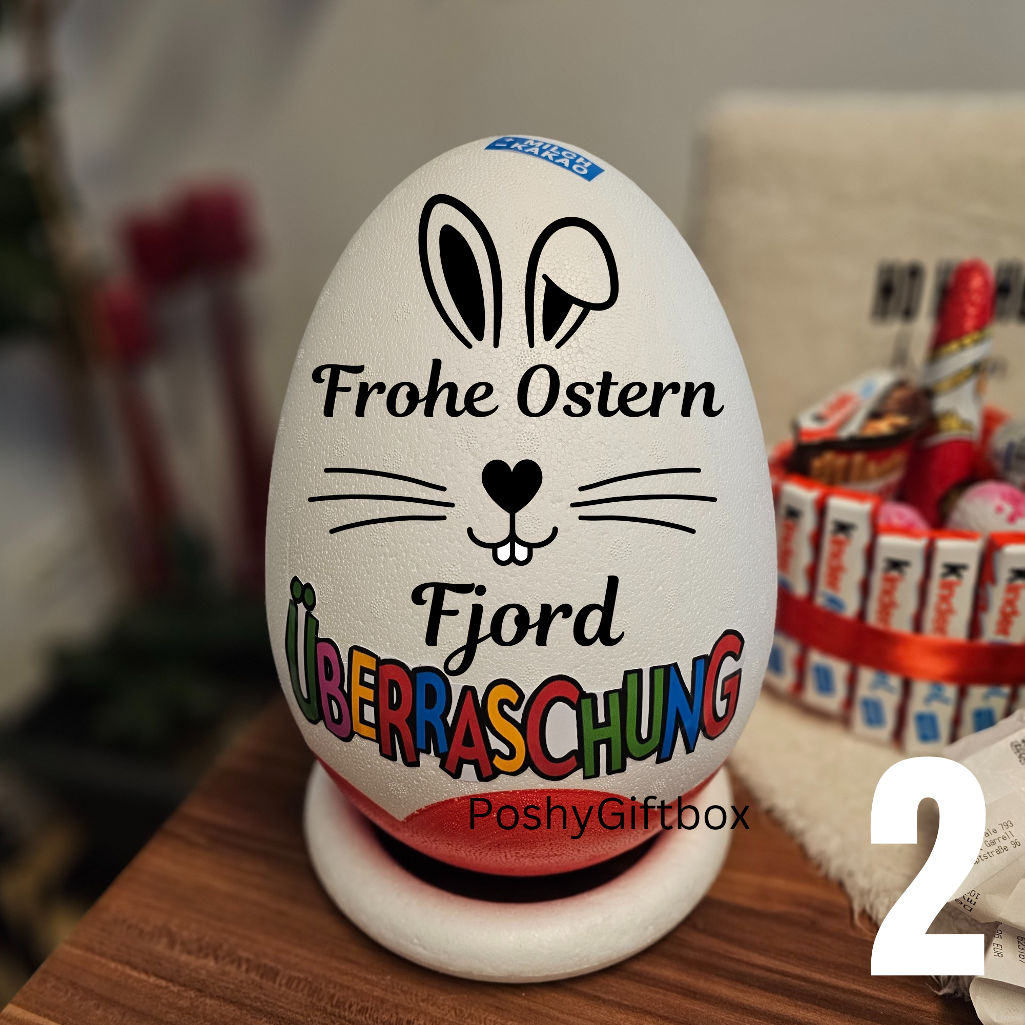 Personalisiertes XXL Überraschungsei/Ostereier/Riesen Eier Ostern/Kinder XXL Überraschungsei/Überraschungseier PoshyGiftbox