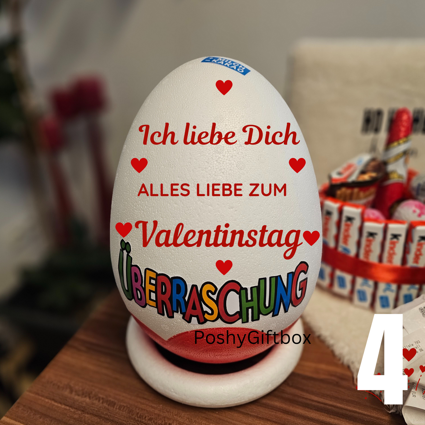 Überraschungsei Valentinstag/Schokoladengeschenke/XXL Überraschungsei/Liebe verschenken/Paare geschenke/Pinguine PoshyGiftbox