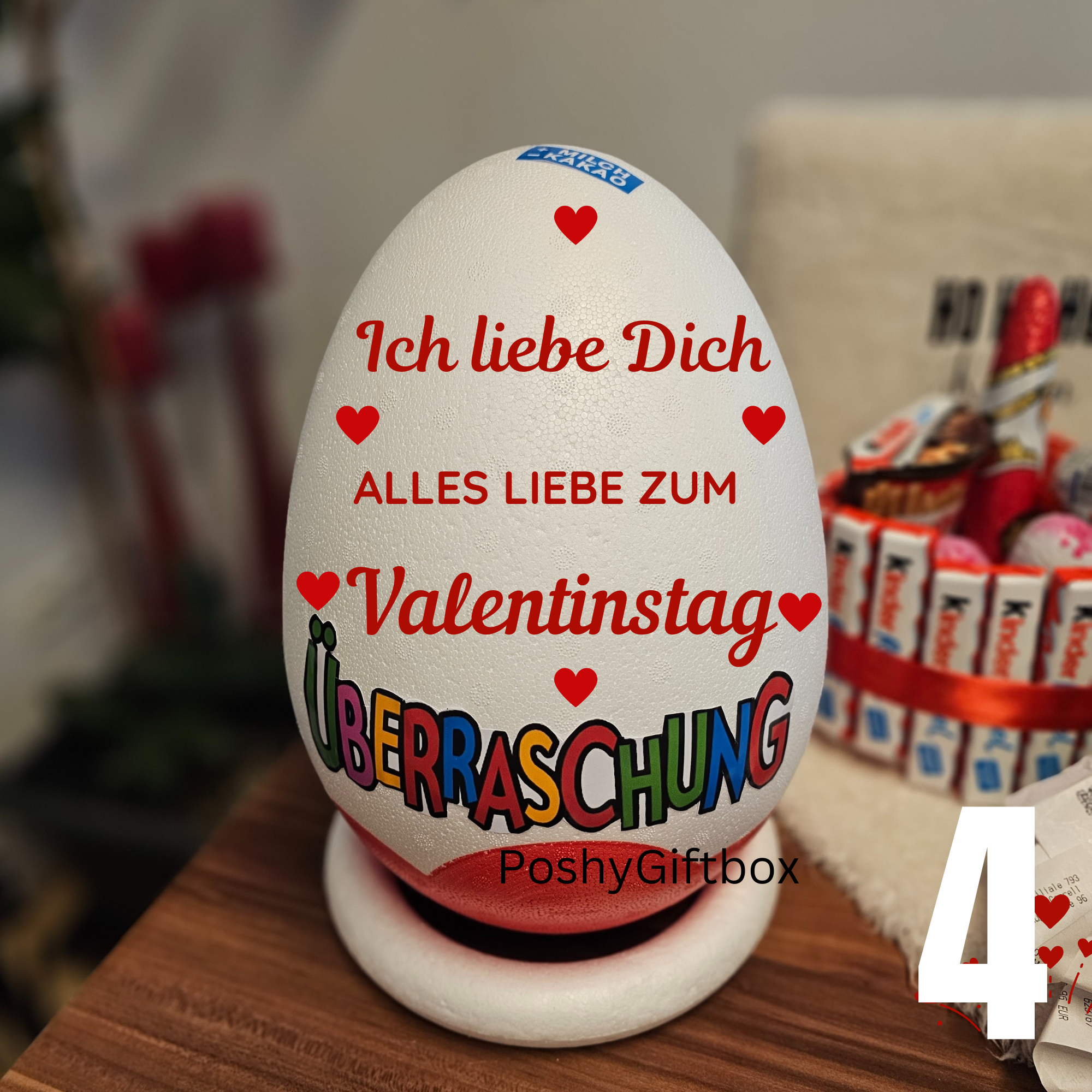 Überraschungsei Valentinstag/Schokoladengeschenke/XXL Überraschungsei/Liebe verschenken/Paare geschenke/Pinguine PoshyGiftbox