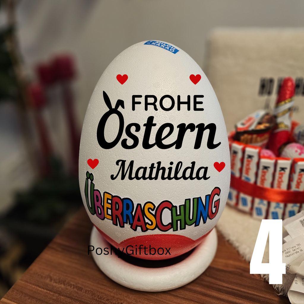 Personalisiertes XXL Überraschungsei/Ostereier/Riesen Eier Ostern/Kinder XXL Überraschungsei/Überraschungseier PoshyGiftbox