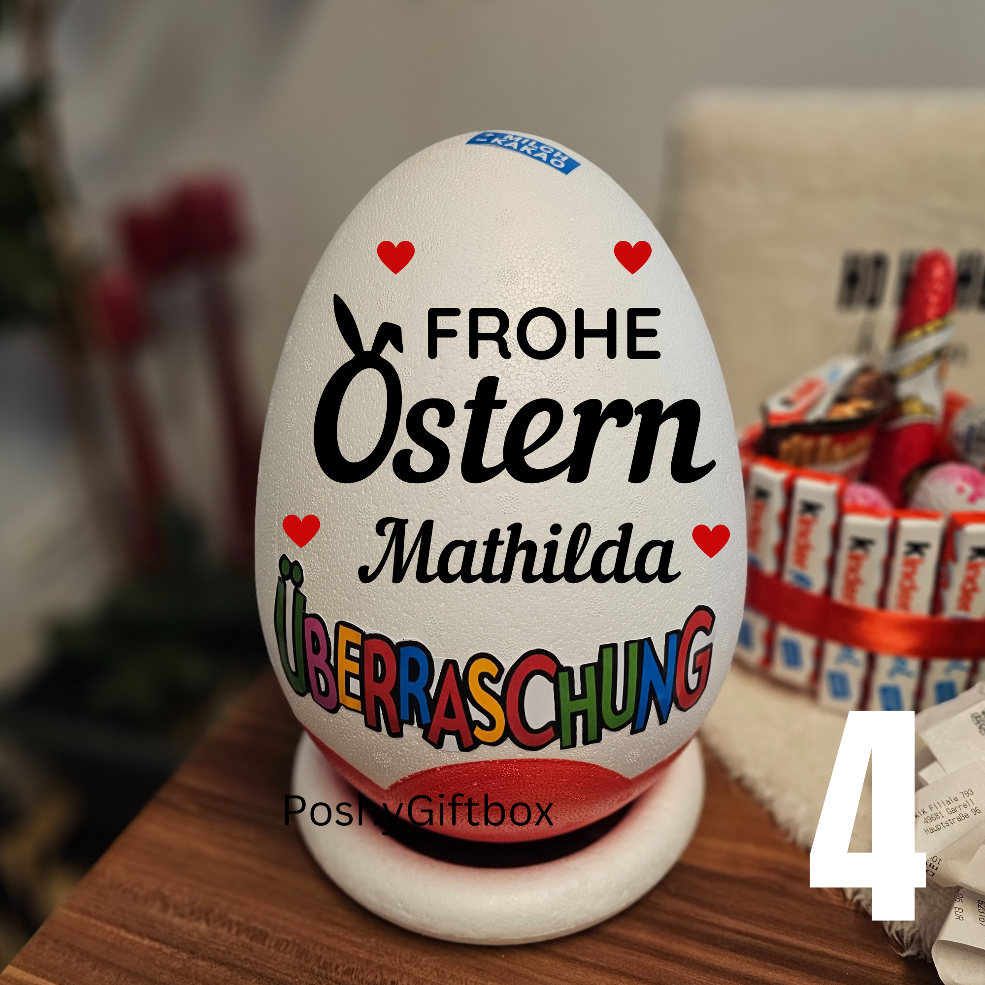 Personalisiertes XXL Überraschungsei/Ostereier/Riesen Eier Ostern/Kinder XXL Überraschungsei/Überraschungseier PoshyGiftbox