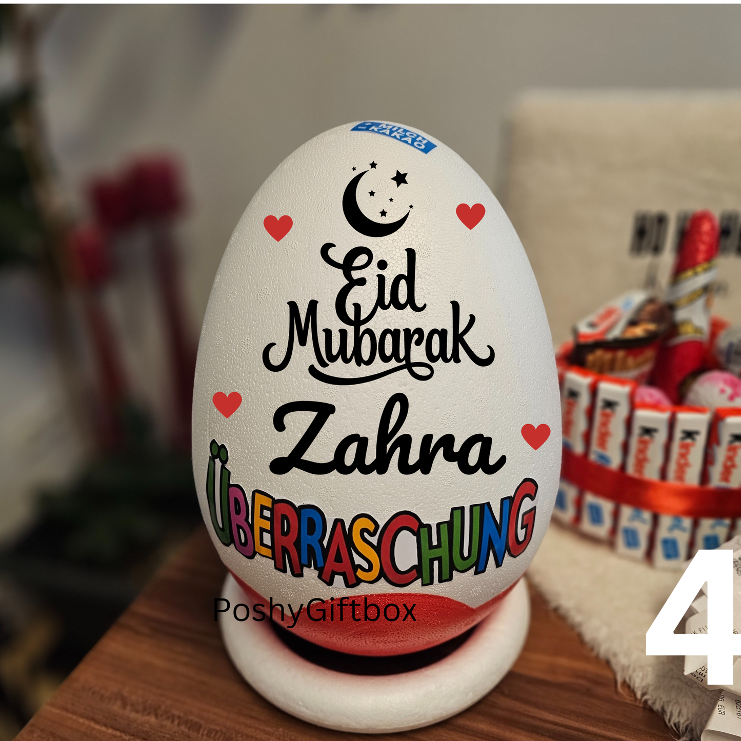 XXL personalisiertes Überraschungsei Eid Mubarak /Ramadan Geschenk/Ü-Ei Happy Bayram/Islamisches Geschenk/hayirli Bayramlar PoshyGiftbox