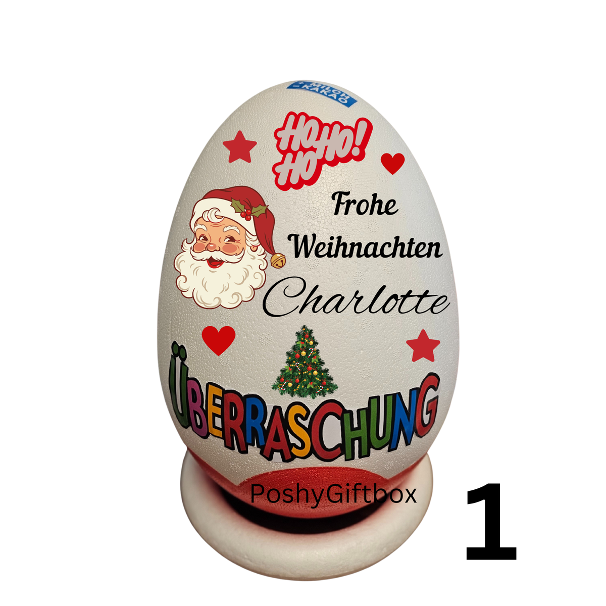 Personalisiertes XXL Überraschungsei /Weihnachtsgeschenk/Styroporeier mit/ohne Füllung PoshyGiftbox