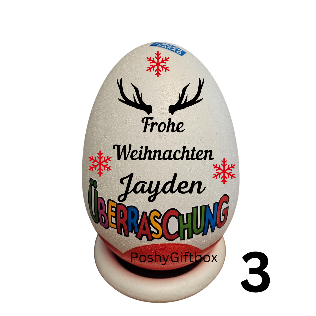 Personalisiertes XXL Überraschungsei /Weihnachtsgeschenk/Styroporeier mit/ohne Füllung PoshyGiftbox