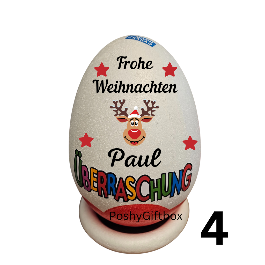 Personalisiertes XXL Überraschungsei /Weihnachtsgeschenk/Styroporeier mit/ohne Füllung PoshyGiftbox