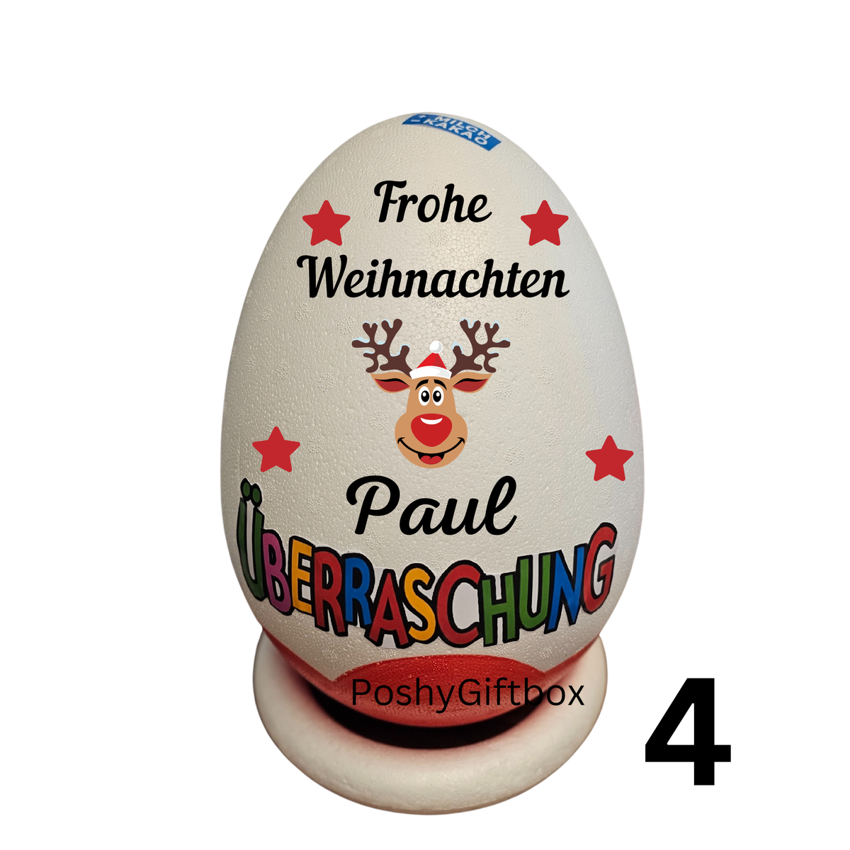 Personalisiertes XXL Überraschungsei /Weihnachtsgeschenk/Styroporeier mit/ohne Füllung PoshyGiftbox