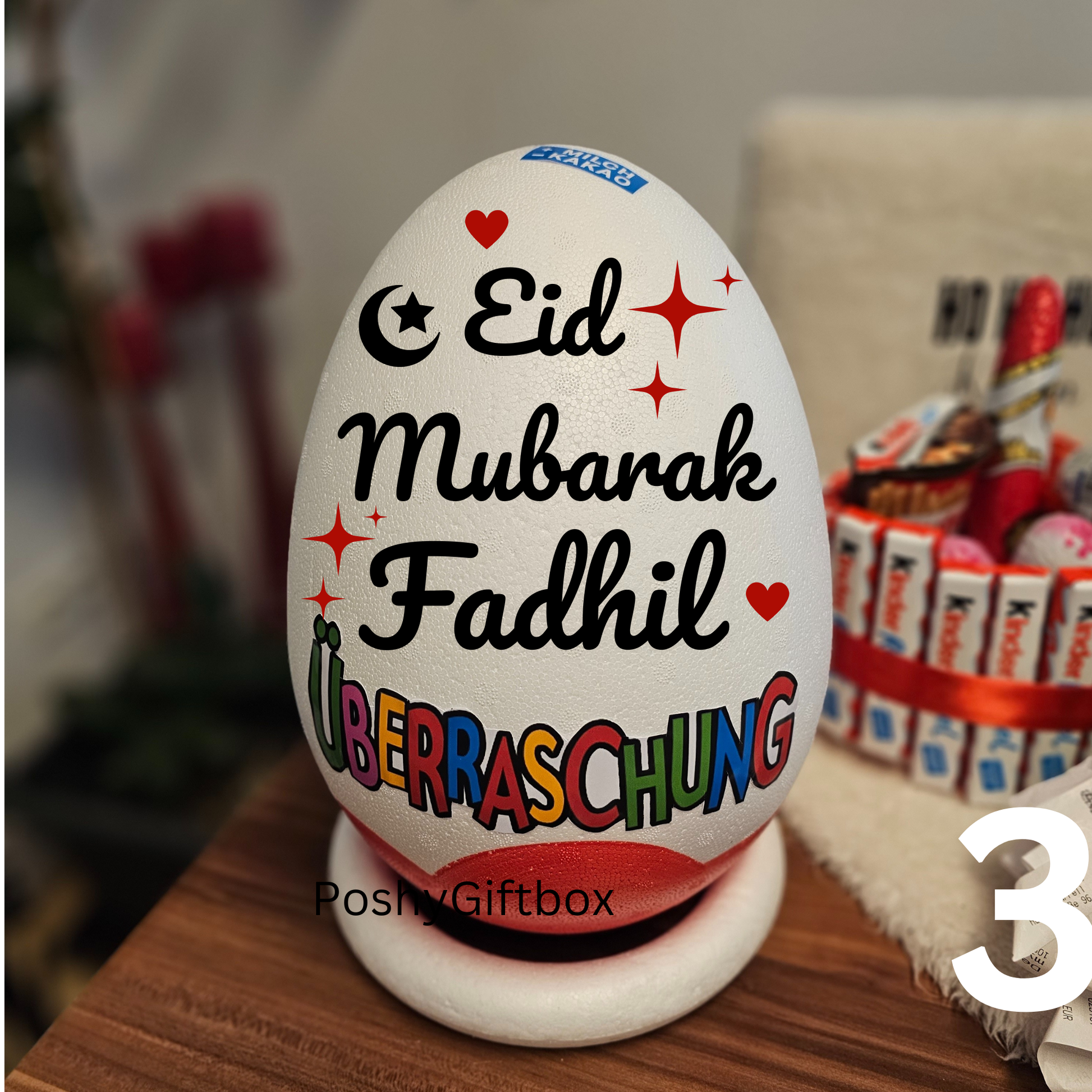 XXL personalisiertes Überraschungsei Eid Mubarak /Ramadan Geschenk/Ü-Ei Happy Bayram/Islamisches Geschenk/hayirli Bayramlar PoshyGiftbox