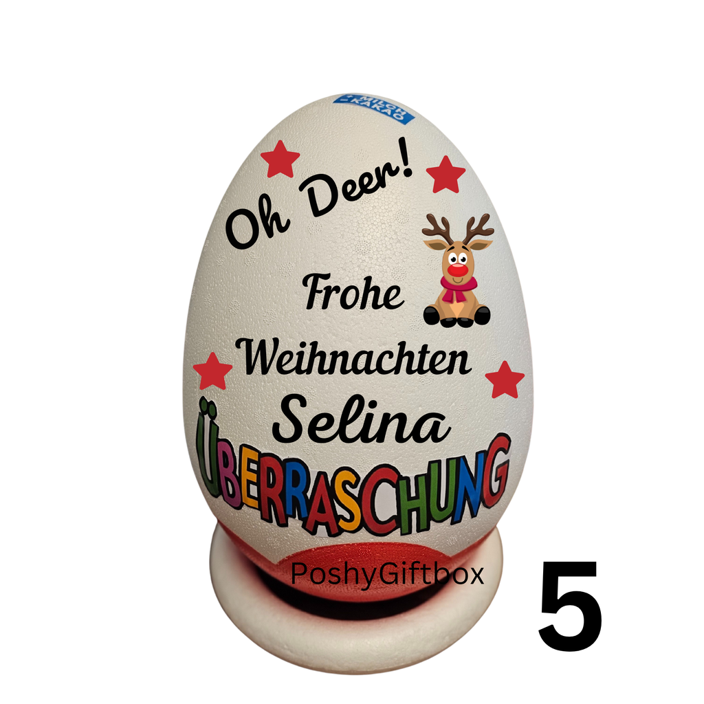 Personalisiertes XXL Überraschungsei /Weihnachtsgeschenk/Styroporeier mit/ohne Füllung PoshyGiftbox