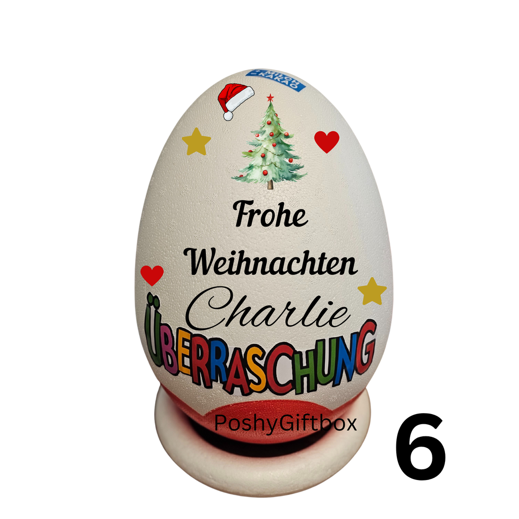 Personalisiertes XXL Überraschungsei /Weihnachtsgeschenk/Styroporeier mit/ohne Füllung PoshyGiftbox