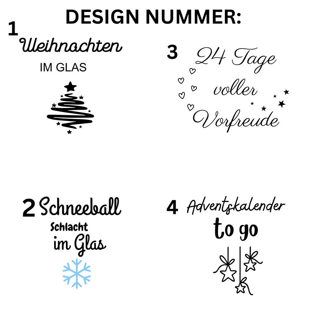 Adventskalender im Glas/24 Tage voller Vorfreude/Advent Weihnachten 24 Tage/Weihnachten to go/Adventskalender to go PoshyGiftbox