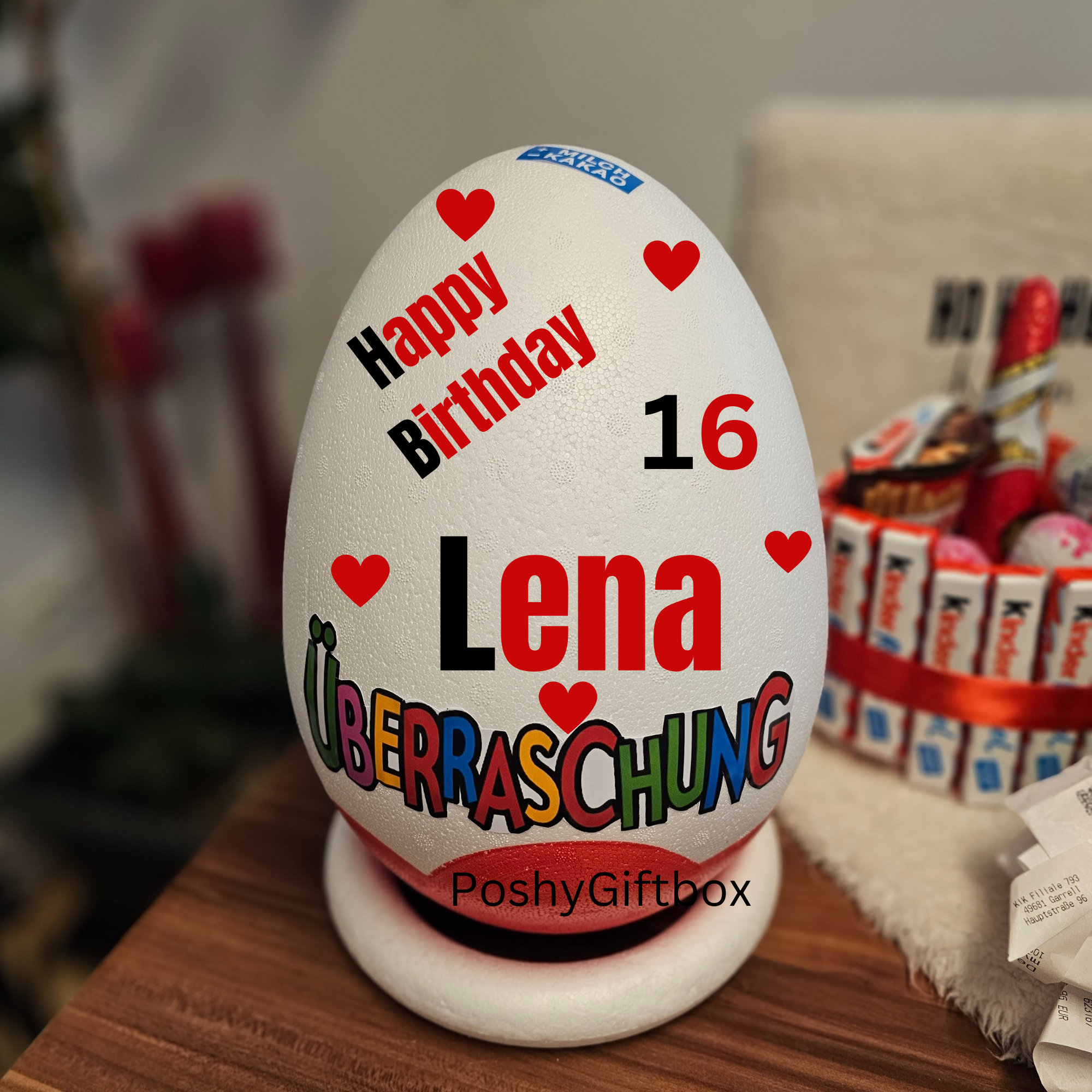 Personalisiertes XXL Überraschungsei SCHULKIND/XXL Überraschungsei Personalisiert Geschenk /Schultüte Ü-Ei befüllt /9 Designs/Einschulungsgeschenk/Geschenkverpackung Einschulung PoshyGiftbox