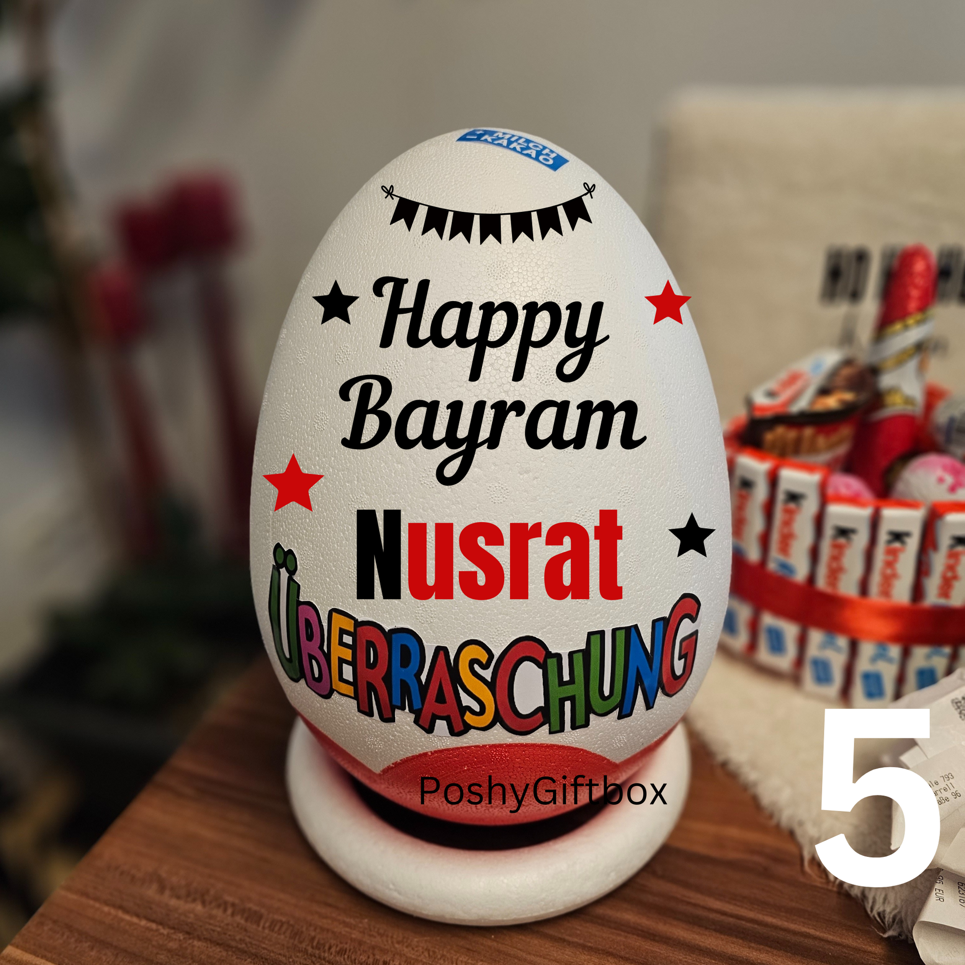 XXL personalisiertes Überraschungsei Eid Mubarak /Ramadan Geschenk/Ü-Ei Happy Bayram/Islamisches Geschenk/hayirli Bayramlar PoshyGiftbox