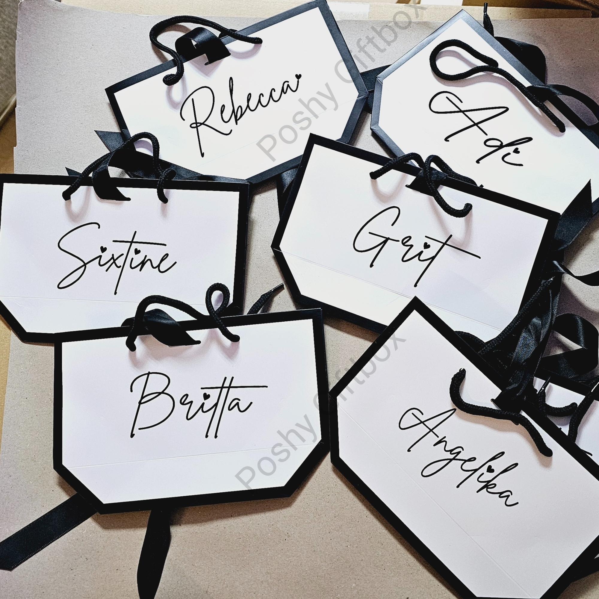 Personalisierbare Geschenktaschen /Eine Kleinigkeit Tüte/Geschenktüte /Geschenkverpackung Valentinstag,Weihnachten,Geburtstag,Hochzeit,Party/Weihnachtstüten PoshyGiftbox