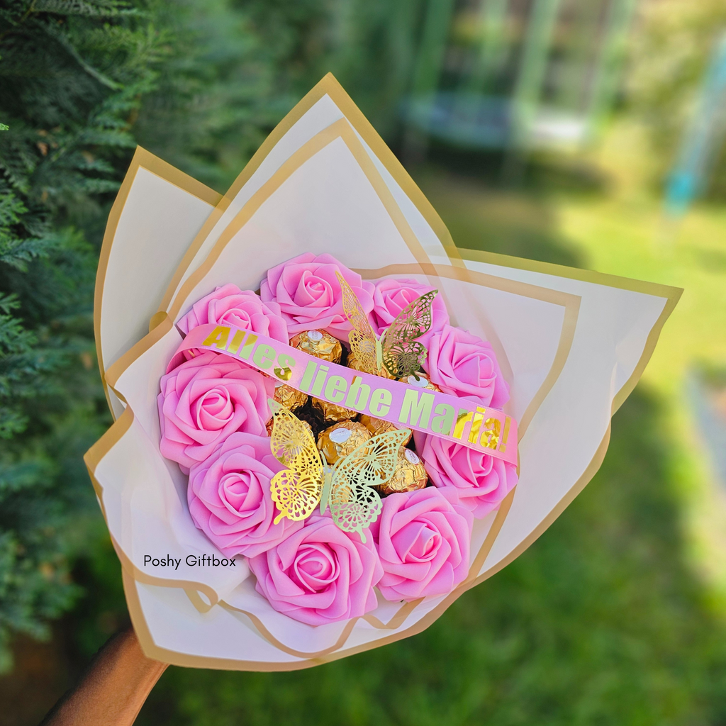 Weihnachtsgeschenk /Ballon Bouquet mit Schokoladen/Weihnachtsballon /Sinnvolle Geschenke Weihnachten/Firmengeschenke Weihnachten/Schokoladenbox PoshyGiftbox