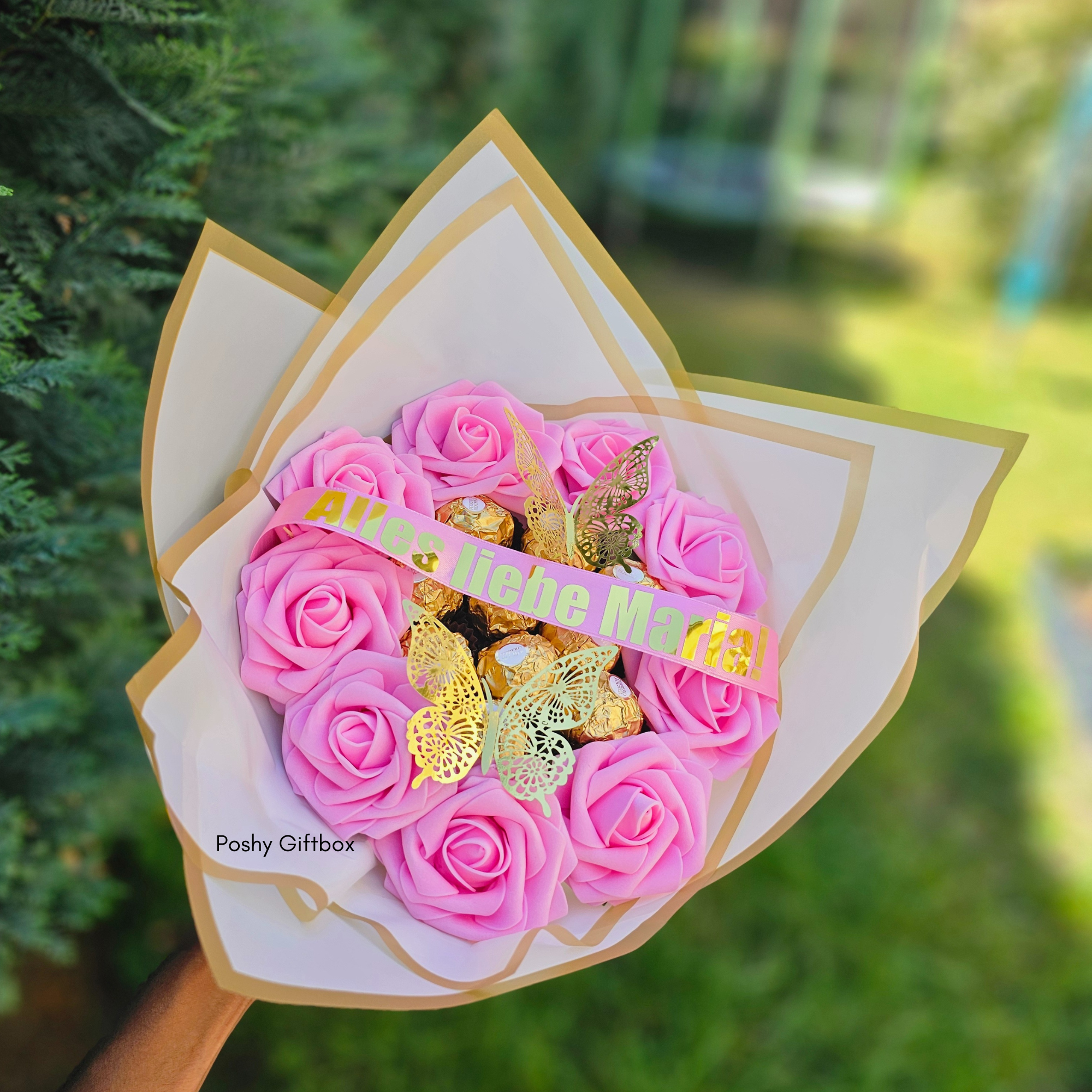Weihnachtsgeschenk /Ballon Bouquet mit Schokoladen/Weihnachtsballon /Sinnvolle Geschenke Weihnachten/Firmengeschenke Weihnachten/Schokoladenbox PoshyGiftbox