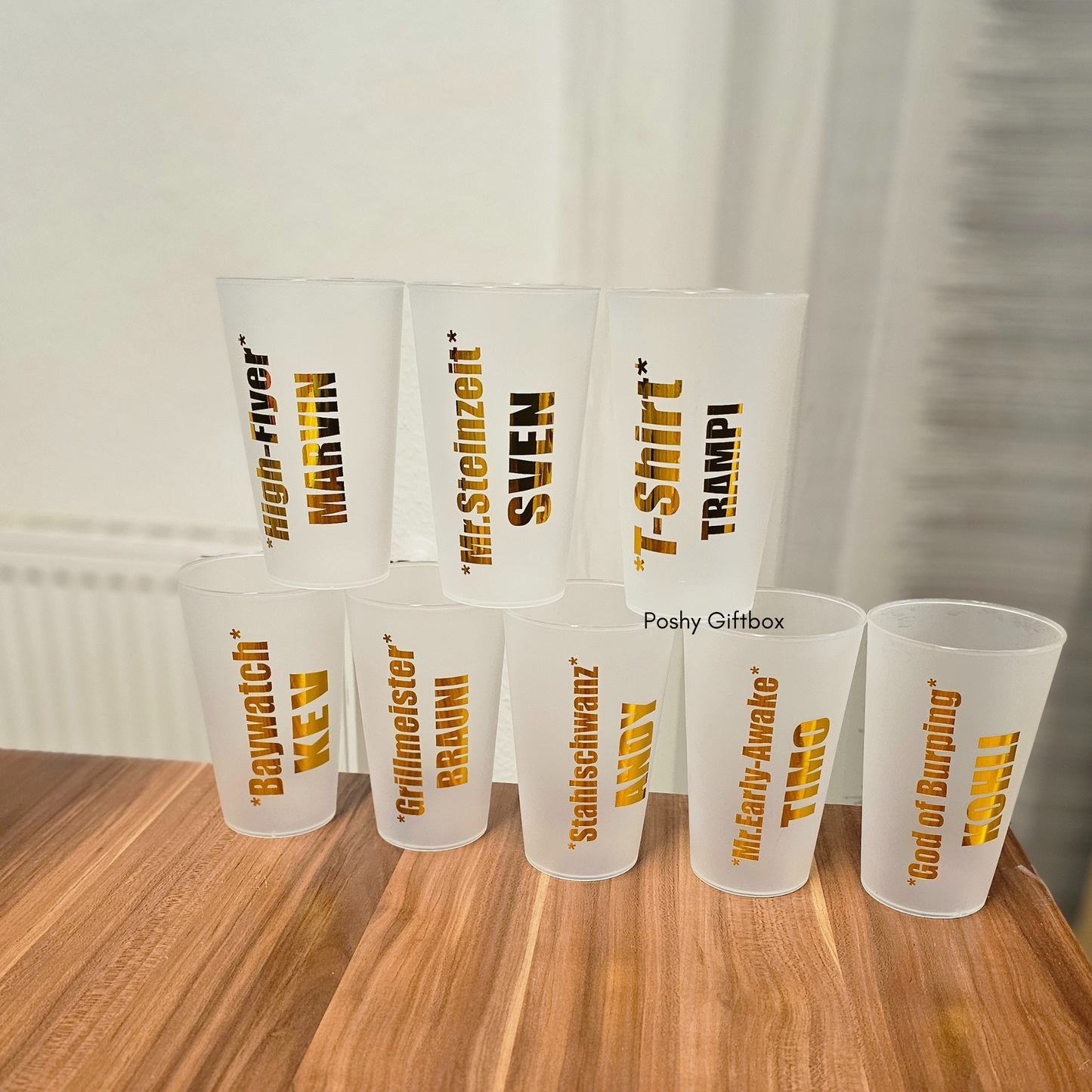 Partybecher Set/Personalisierte Becher in Weiss zum JGA /Mehrwegbecher mit Namen zum Junggesellinnenabschied/Trinkbecher/Becher mit Name PoshyGiftbox