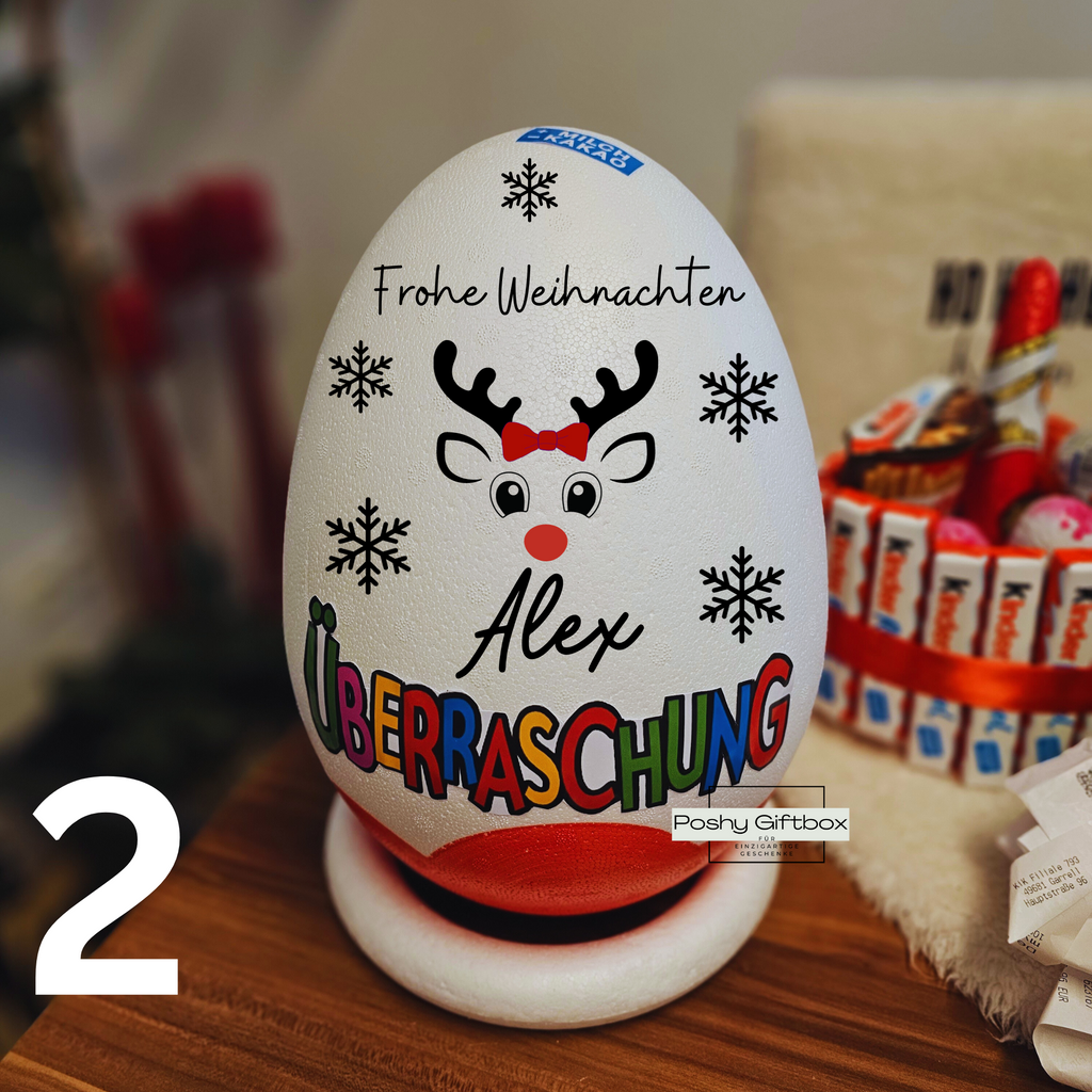 Überraschungsei Weihnachtsgeschenk/Schokoladengeschenke/XXL Überraschungsei/9 Designs/Ü-Ei XXL/Sinnvolle Geschenke Nikolaus/ Adventsgeschenk/Geschenkverpackung Weihnachten  PoshyGiftbox