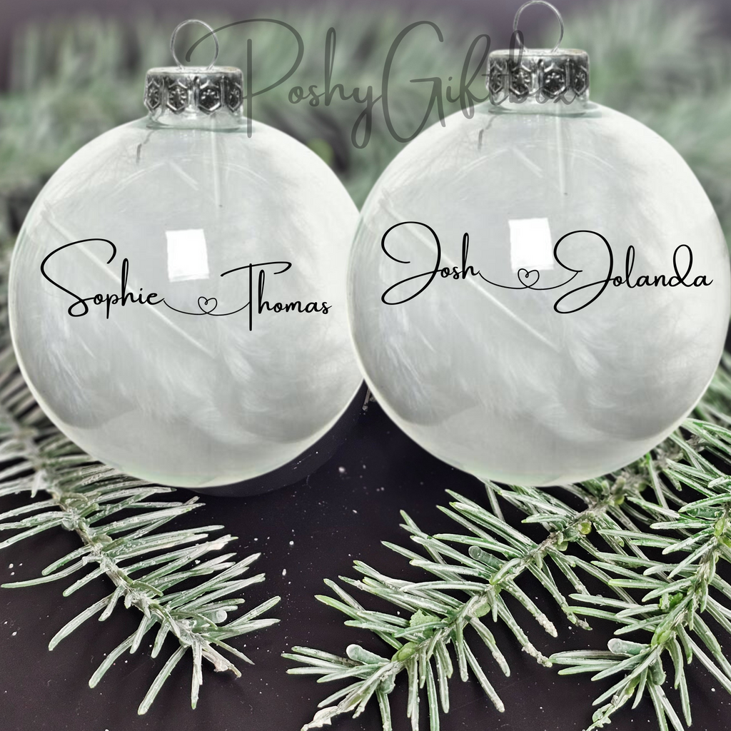 Personalisierte Weihnachtskugeln / Gefüllt mit Federn/Weihnachtsgeschenke/ Weihnachtskugel mit Namen /Christbaumkugel/Weihnachtsdeko PoshyGiftbox