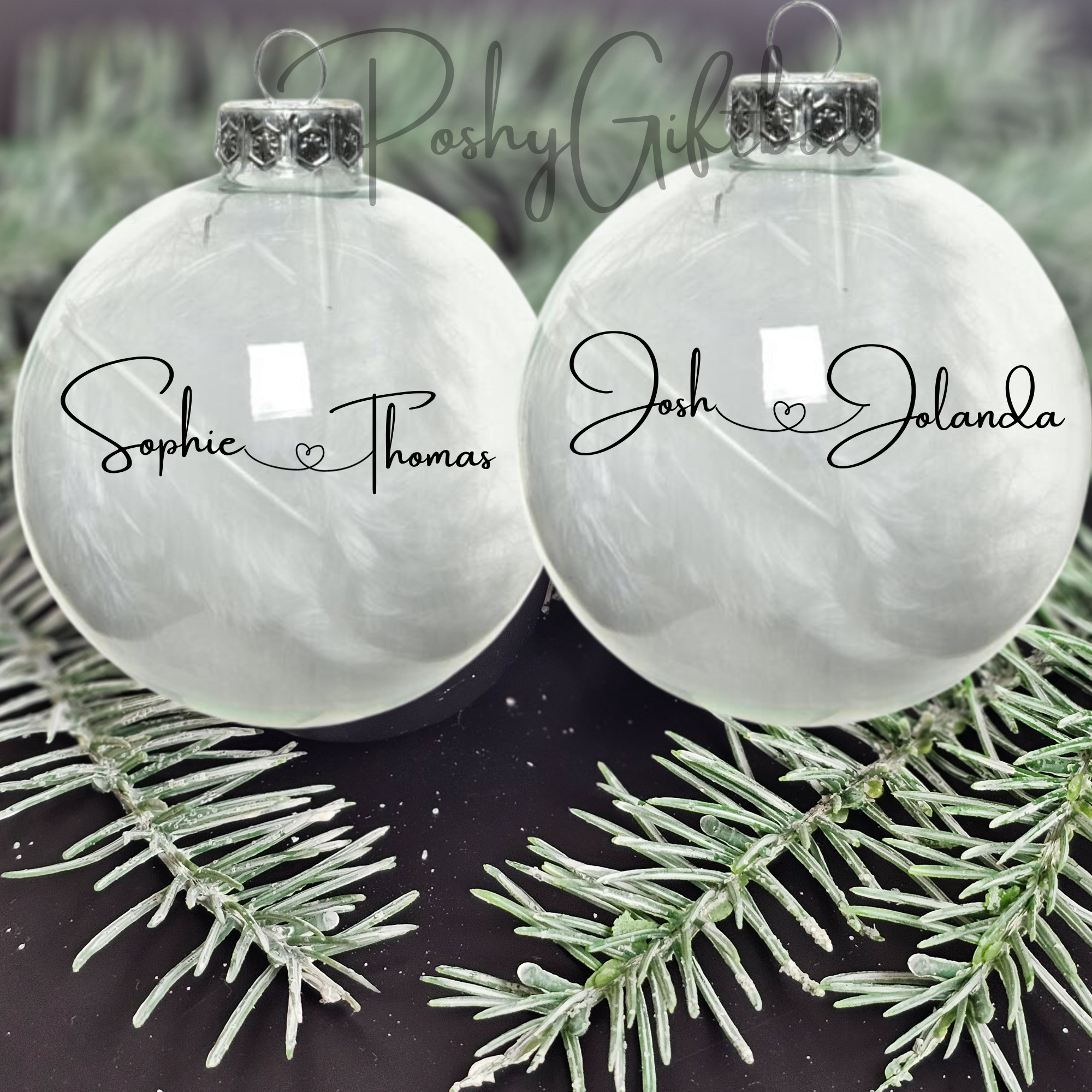 Personalisierte Weihnachtskugeln / Gefüllt mit Federn/Weihnachtsgeschenke/ Weihnachtskugel mit Namen /Christbaumkugel/Weihnachtsdeko PoshyGiftbox