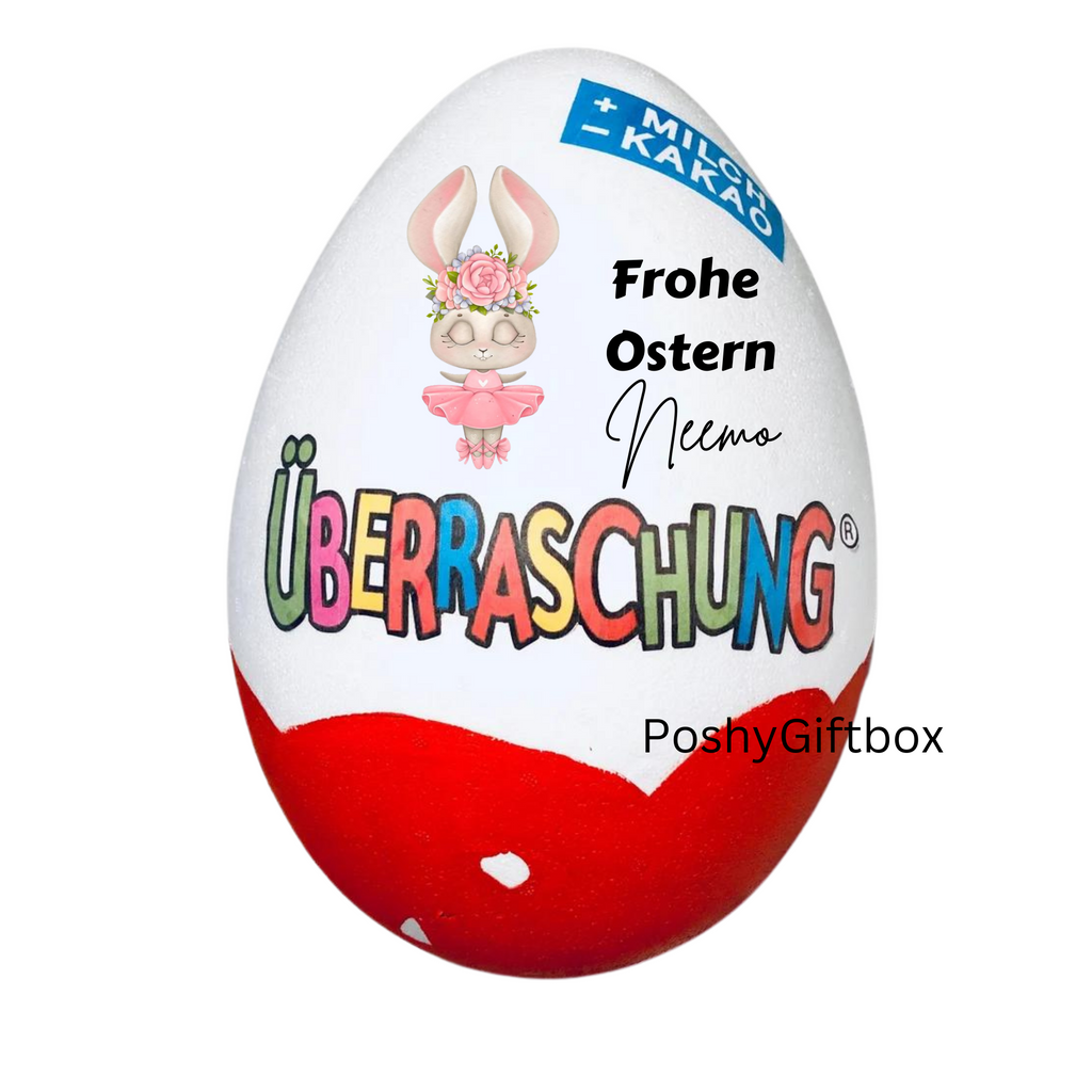 Personalisiertes XXL Überraschungsei/Ostereier/Riesen Eier Ostern/Kinder XXL Überraschungsei/Überraschungseier  PoshyGiftbox