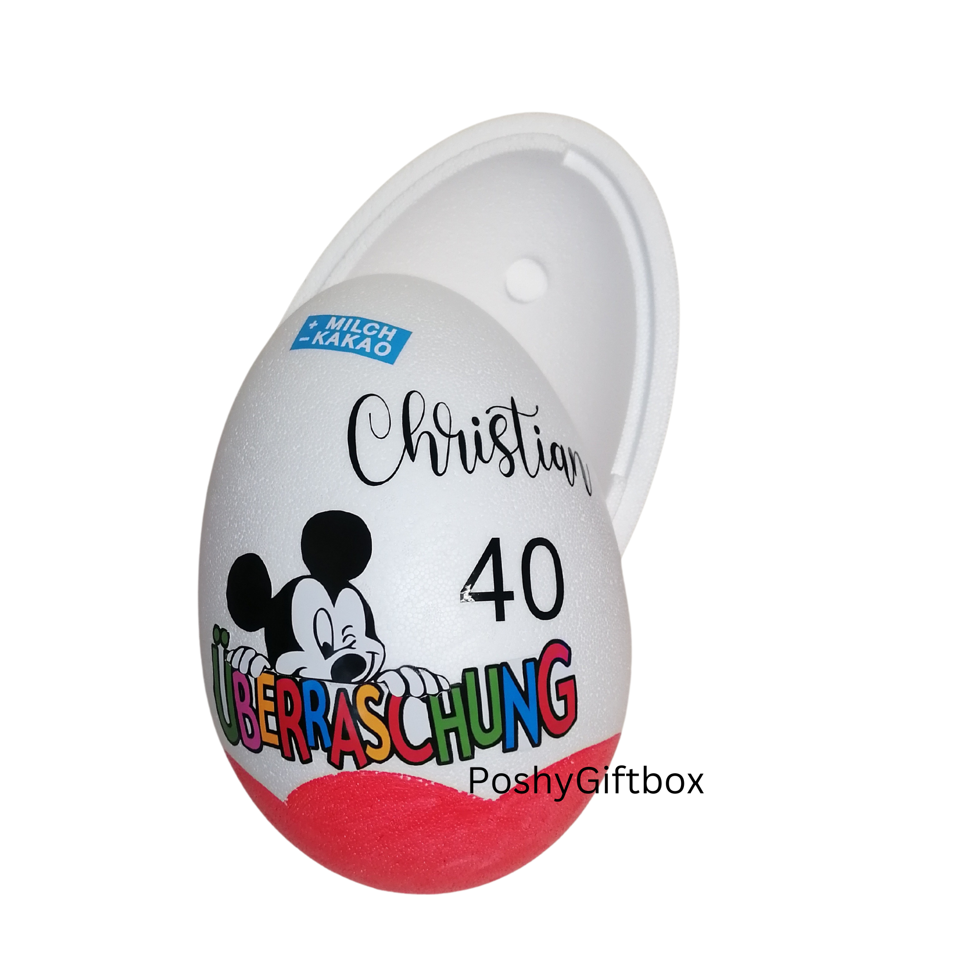 Personalisiertes XXL Überraschungsei /Ü-Ei/XXL Überraschungsei Motiv /Überraschungsei XXL/Geburtstagskind / Geschenk Geburtstag/9 Designs  PoshyGiftbox