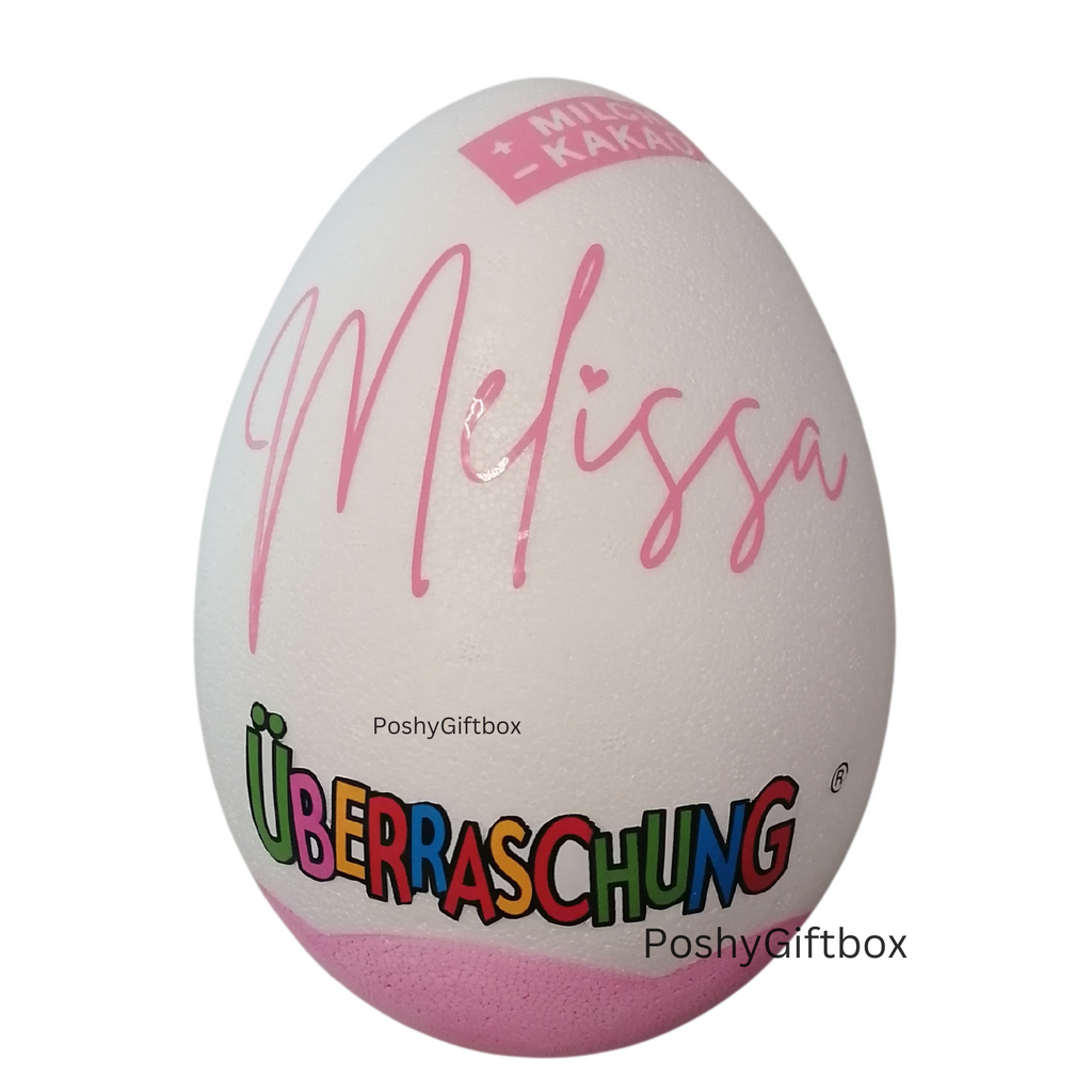 Personalisiertes XXL Überraschungsei /Schokoladen Geschenk Ostern/Überraschungsei XXL/Geburtstagsgeschenk/Geschenk Kinder/9 Designs  PoshyGiftbox