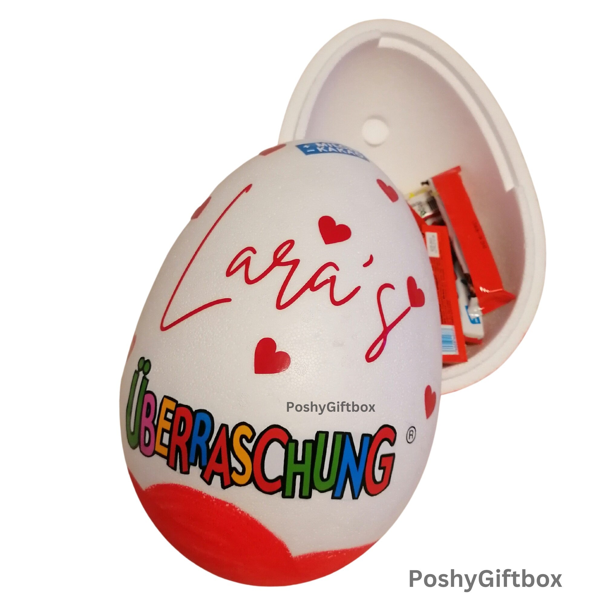 Personalisiertes XXL Überraschungsei /Schokoladen Geschenk Ostern/Überraschungsei XXL/Geburtstagsgeschenk/Geschenk Kinder/9 Designs  PoshyGiftbox