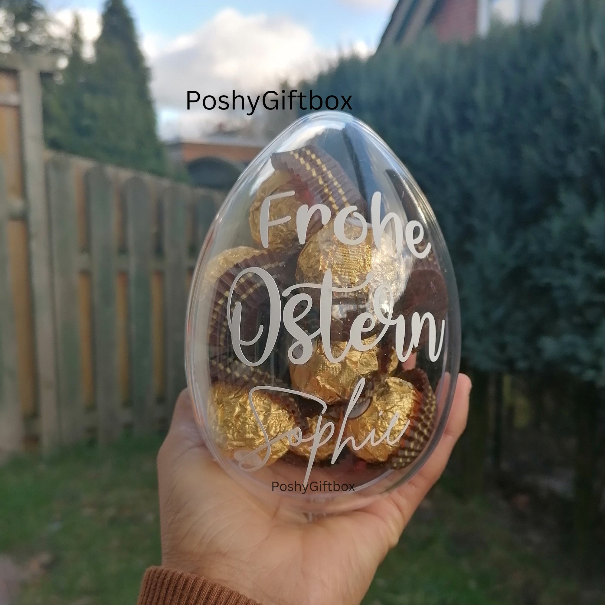 Osterei Schokolade groß/Schokoeier/Osterei Schokolade xxl/Schokolade Personalisiert/Ostern geschenke/Geburtstagsgeschenk /Frohe Ostern/  PoshyGiftbox