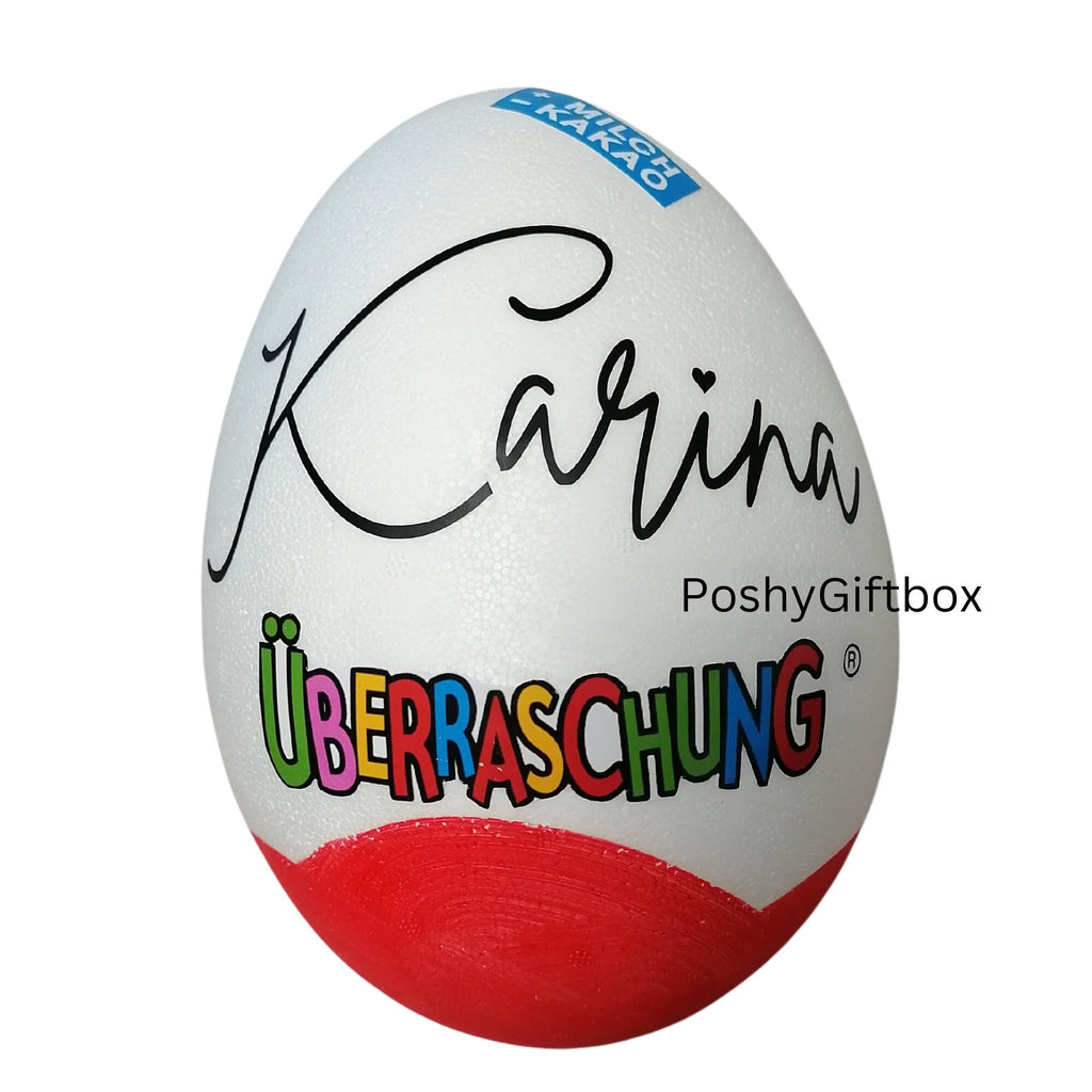 Personalisiertes XXL Überraschungsei /Geschenk XXL Überraschungsei/Überraschungsei XXL/Ü-ei  Geburtstag/Rente/Abschiedsgeschenk/9 Designs  PoshyGiftbox
