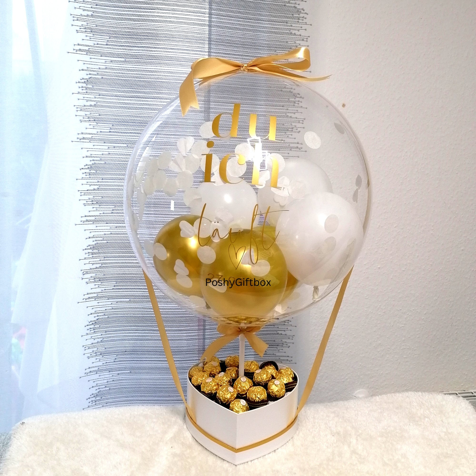 Ballongeschenk HOCHZEIT/Geschenk zum Hochzeitstag/Verlobungsgeschenk/Just Married/Geburtstagsgeschenk/Hochzeitsgeschenk/Hand In Hand  PoshyGiftbox