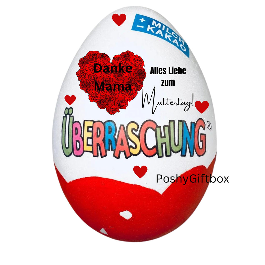 Personalisiertes XXL Überraschungsei/Mama XXL Überraschungsei/Ü-Ei Mama/Überraschungsei mit Füllung/Muttertagsgeschenk/Beste Mama/9 Designs  PoshyGiftbox