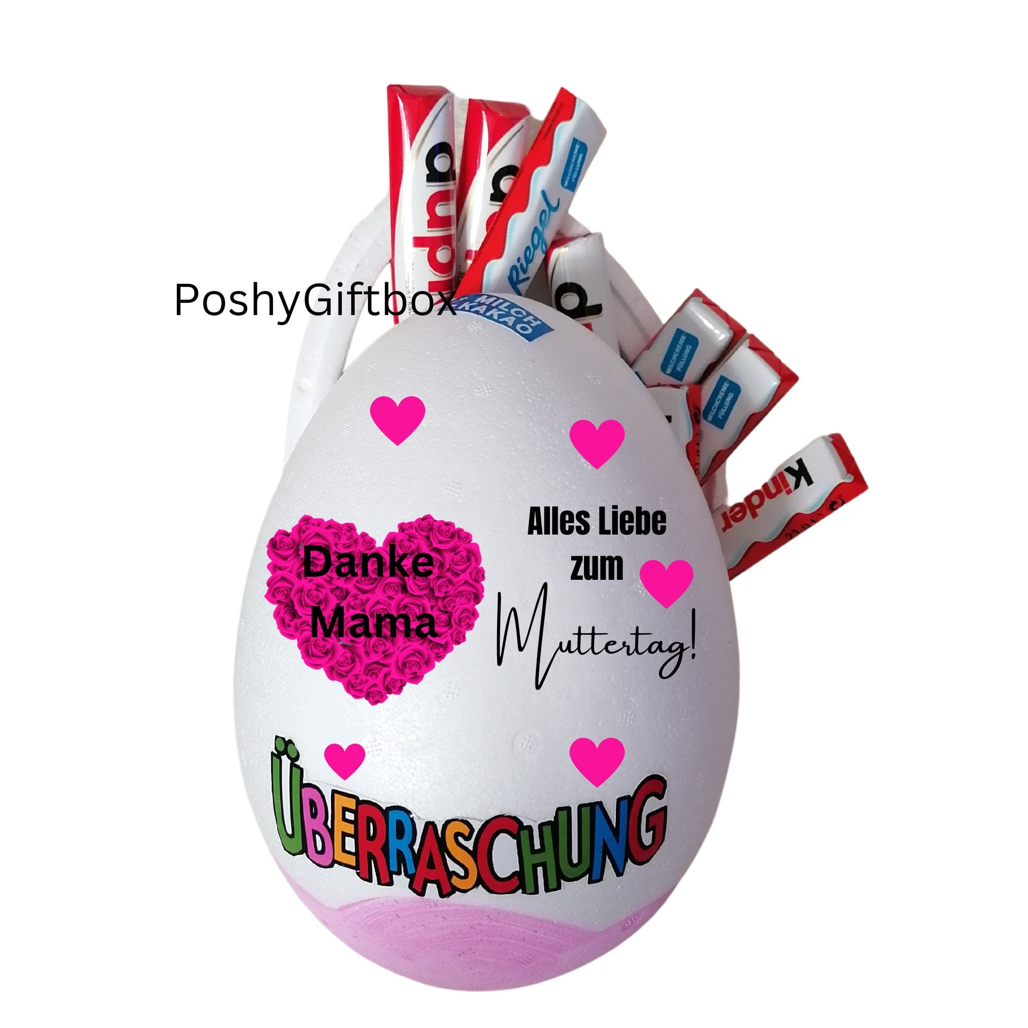 Personalisiertes XXL Überraschungsei/Mama XXL Überraschungsei/Ü-Ei Mama/Überraschungsei mit Füllung/Muttertagsgeschenk/Beste Mama/9 Designs  PoshyGiftbox