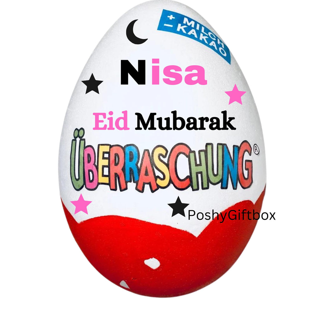 Personalisiertes XXL Überraschungsei Geburtstag/XXL Überraschungsei Personalisiert Geschenk Halal/ Ü-Ei befüllt Mit Schokoladen/9 Designs  PoshyGiftbox