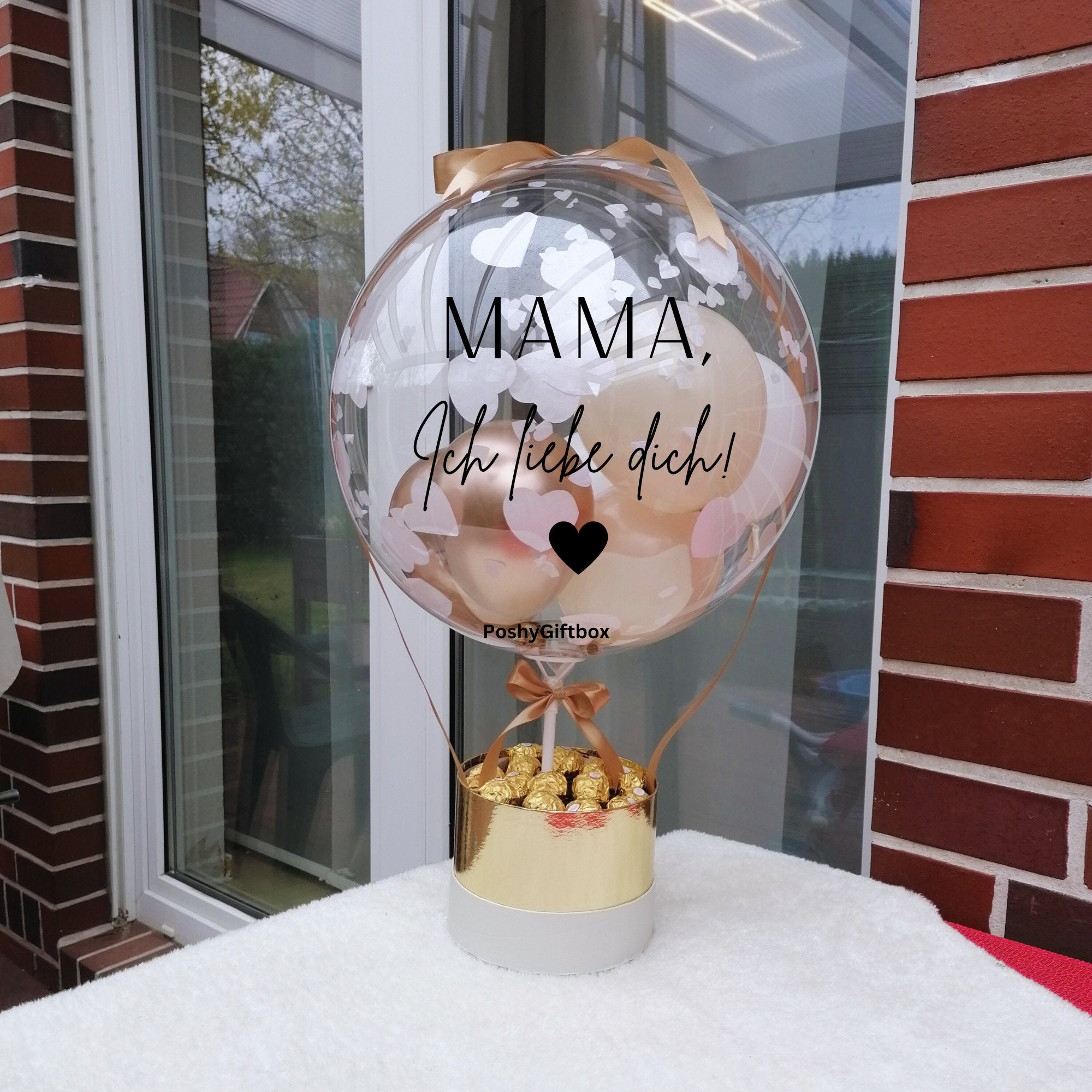 Geldgeschenk Ballon Personalisiert/Geschenk Muttertag,VatertagKommunion,Taufe,Schulanfang/Geldgeschenk Hochzeit/Geld im Ballon  PoshyGiftbox