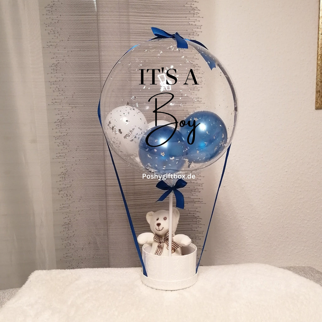 Ballon Geschenk BABY/Geschenkballon zur Geburt/Baby Ballon/Geschenk zur Taufe/Geschenk Papa,Freund/It's a boy Ballon  PoshyGiftbox